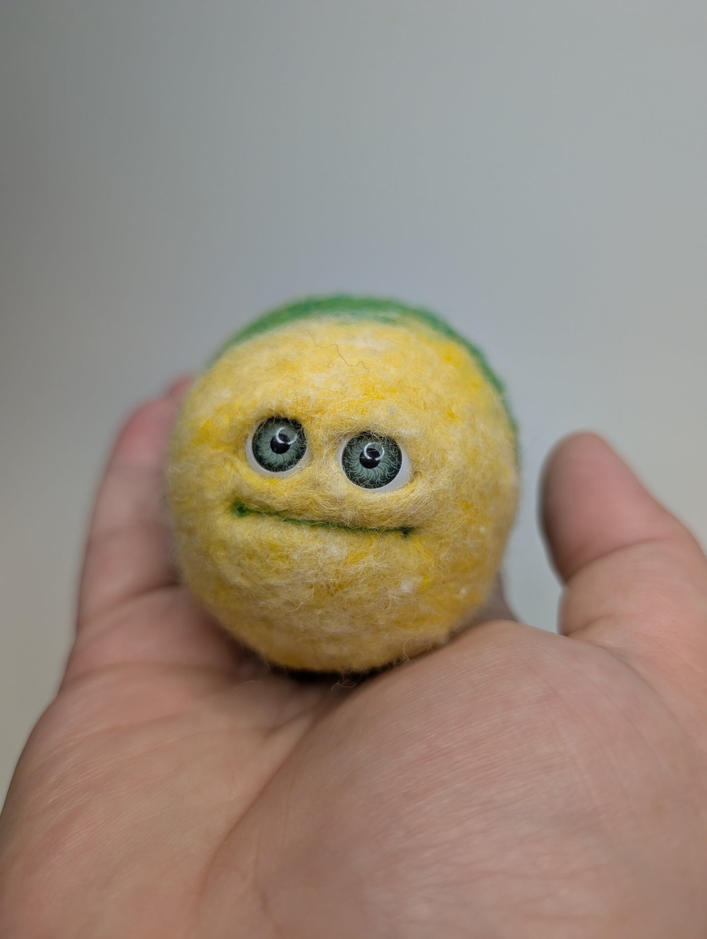 Needle Felted Yellow Worm