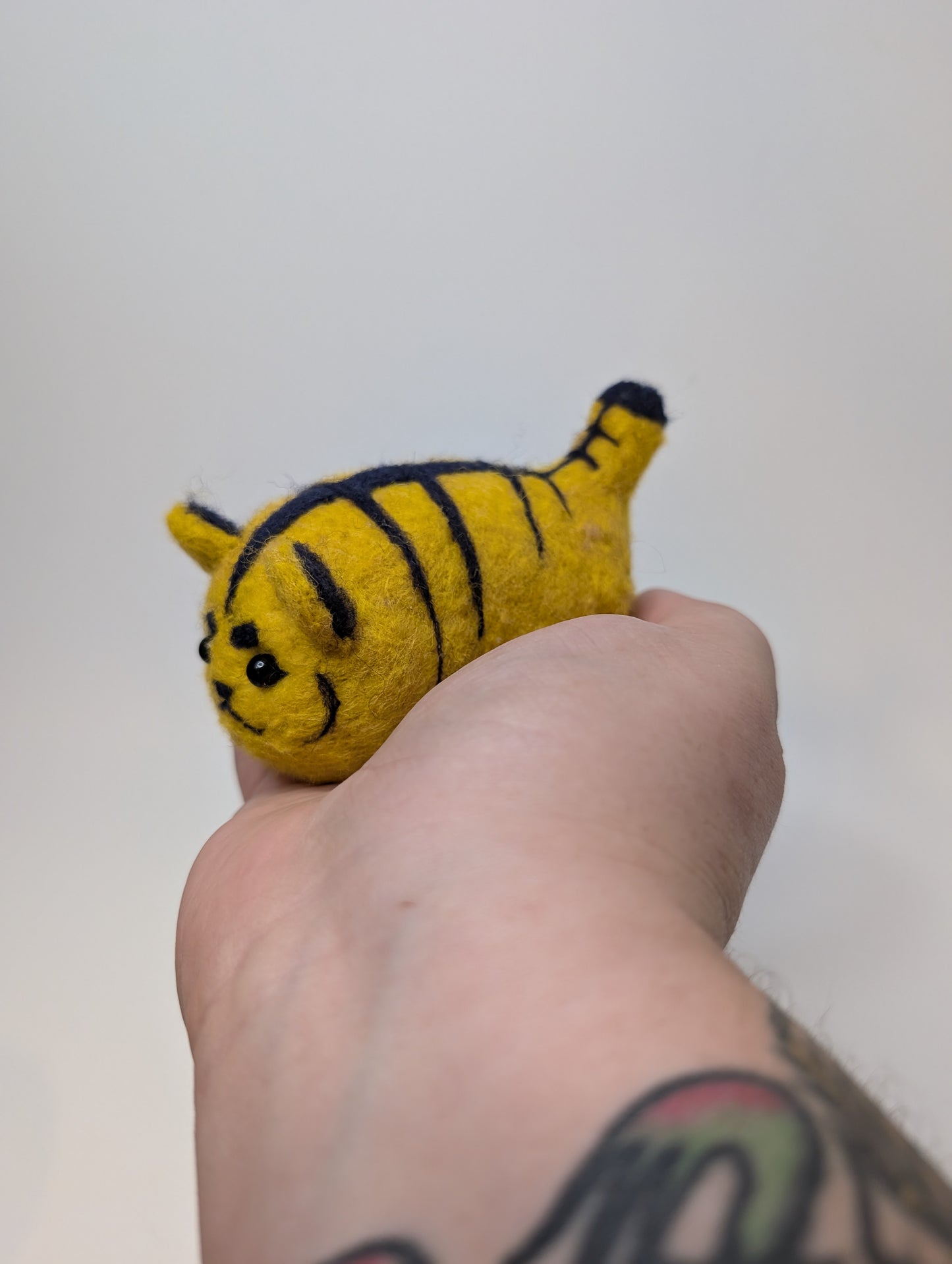 Needle Felted Tiger Worm