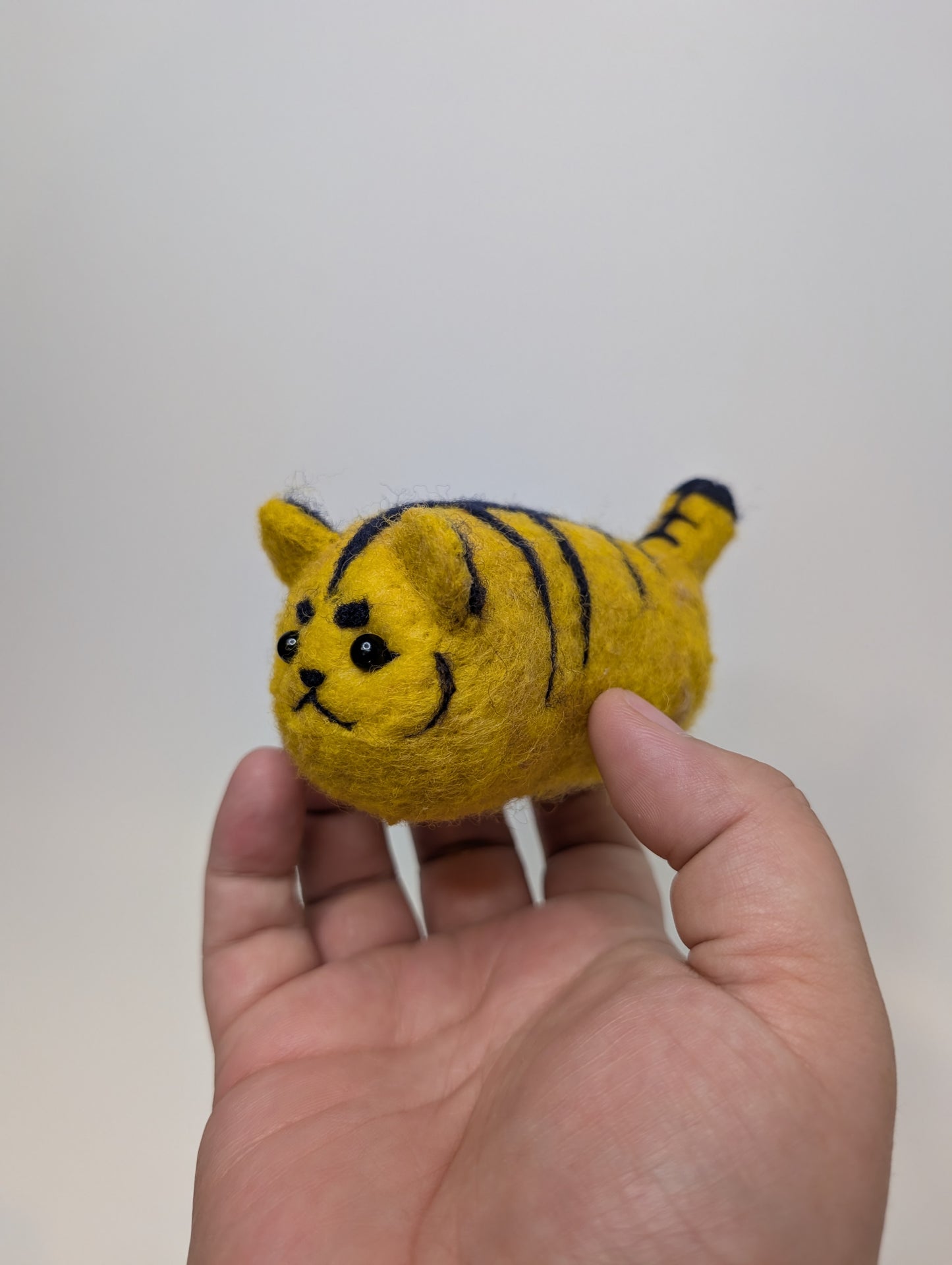 Needle Felted Tiger Worm