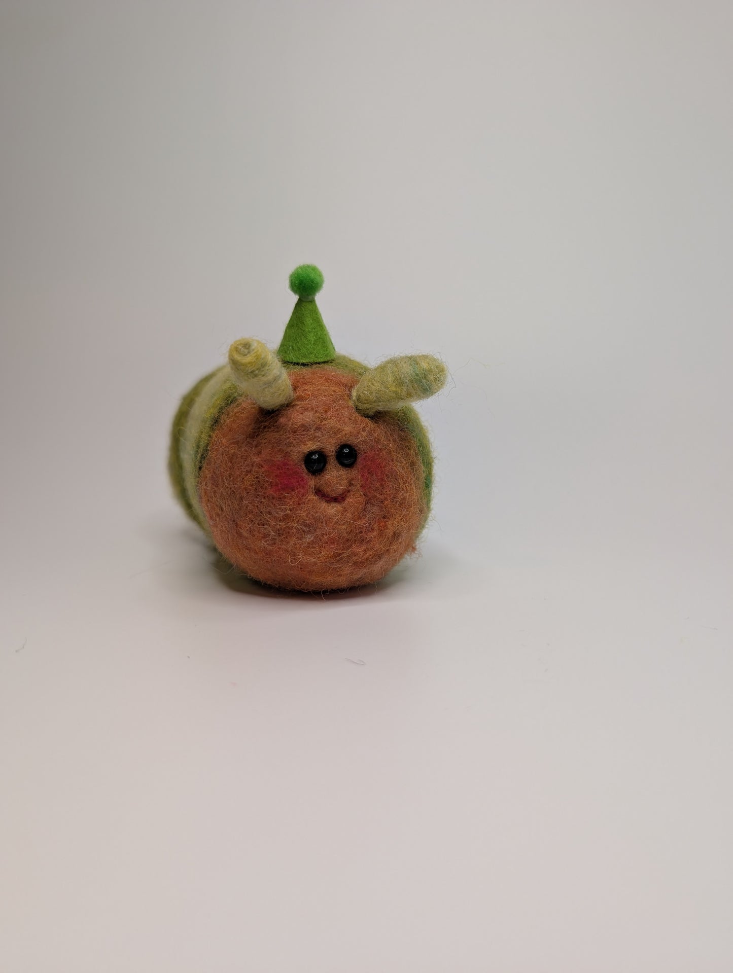 Needle Felted Very Hungry Green Worm