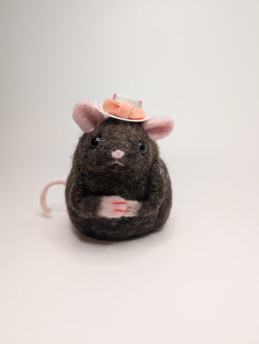 Needle Felted Cowgirl Rat