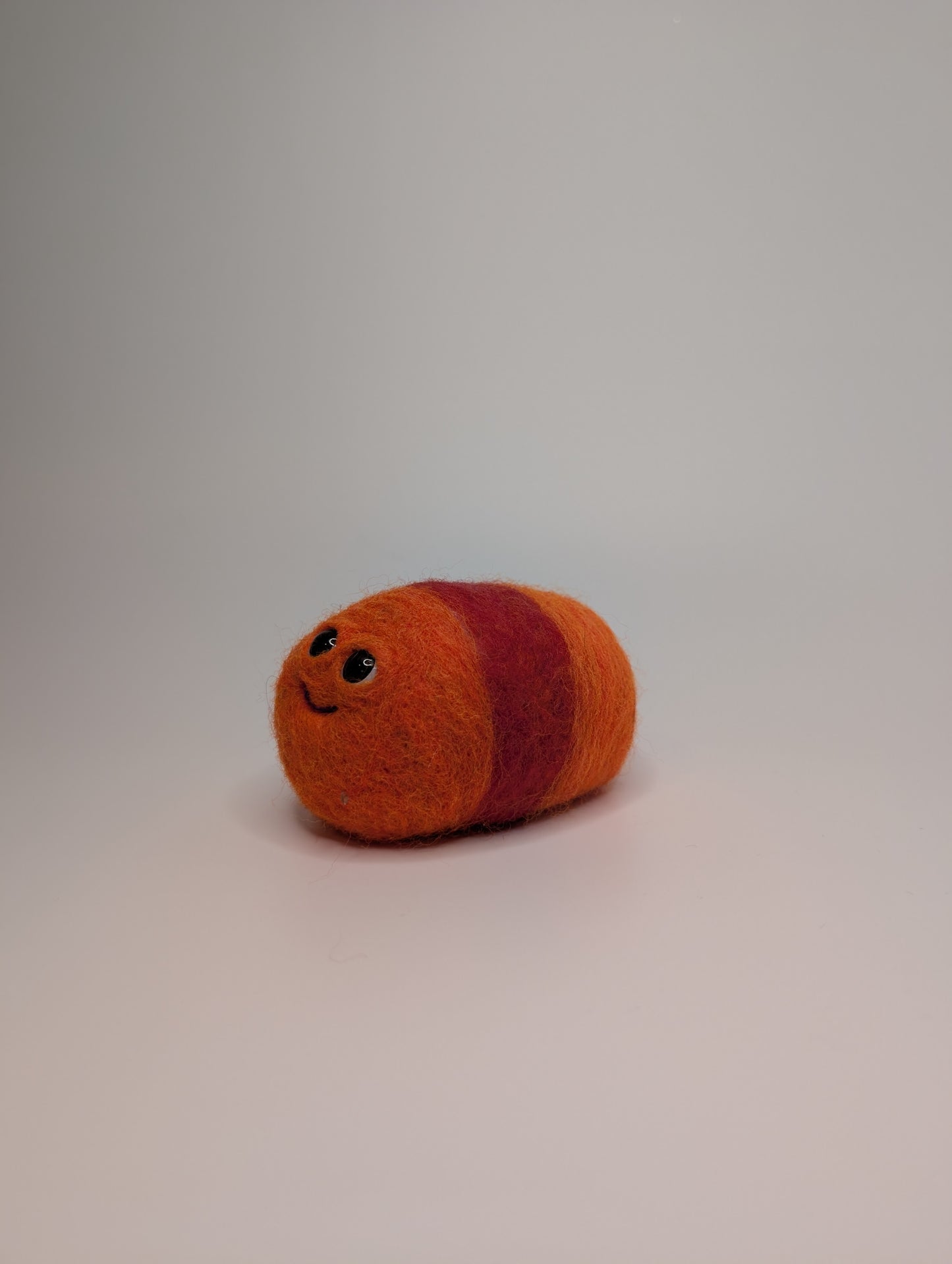 Needle Felted Orange Worm