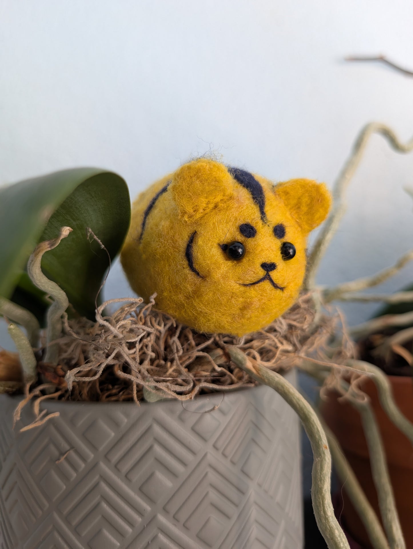 Needle Felted Tiger Worm