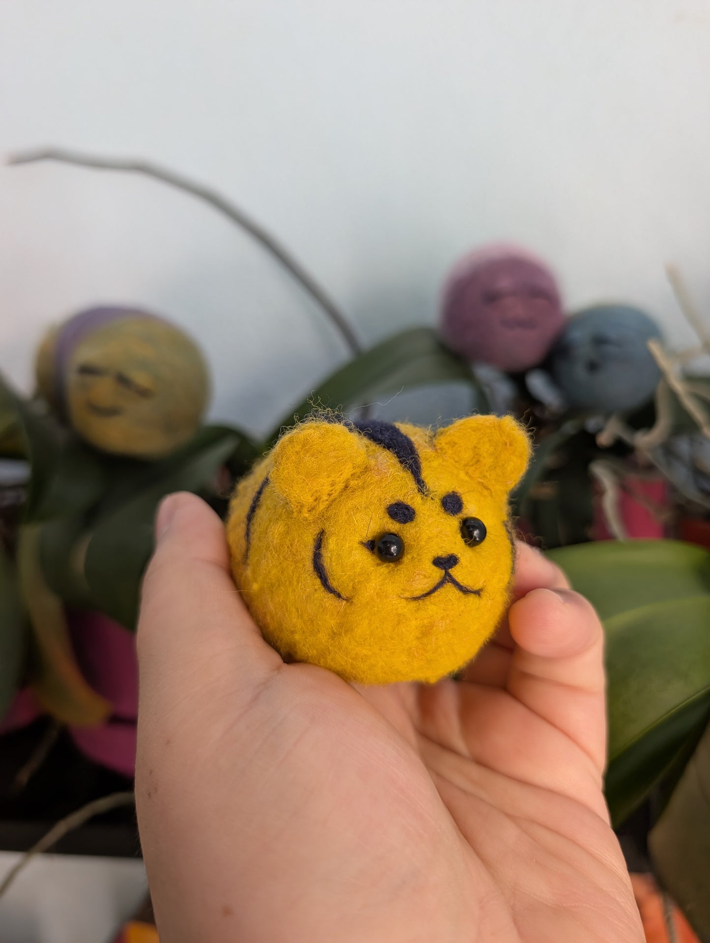 Needle Felted Tiger Worm