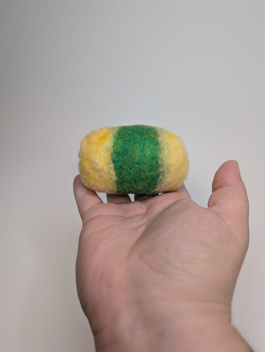 Needle Felted Yellow Worm