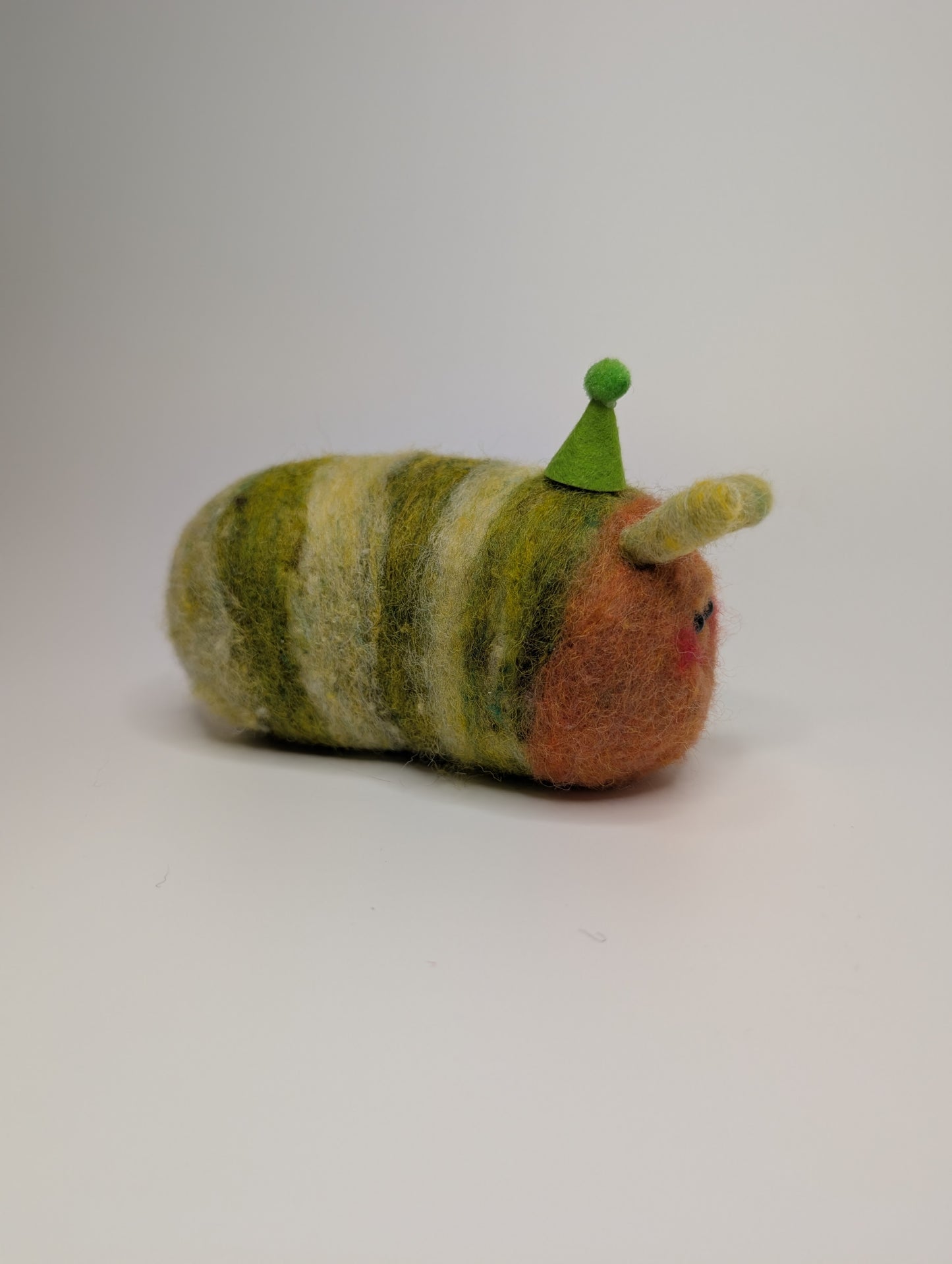 Needle Felted Very Hungry Green Worm