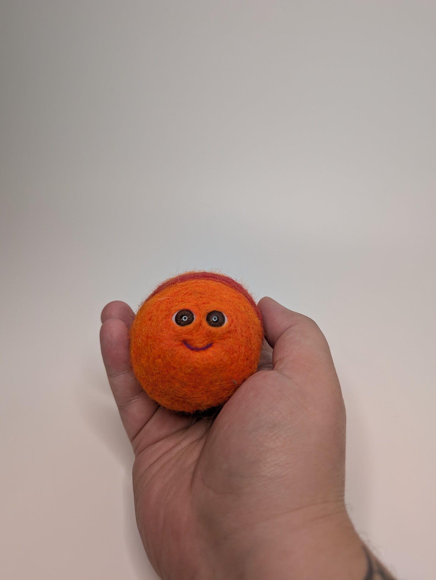 Needle Felted Orange Worm