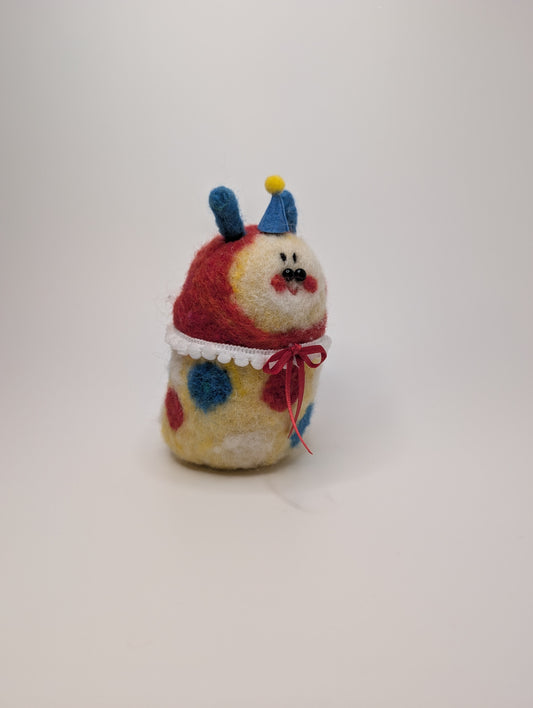 Needle Felted Clown Worm
