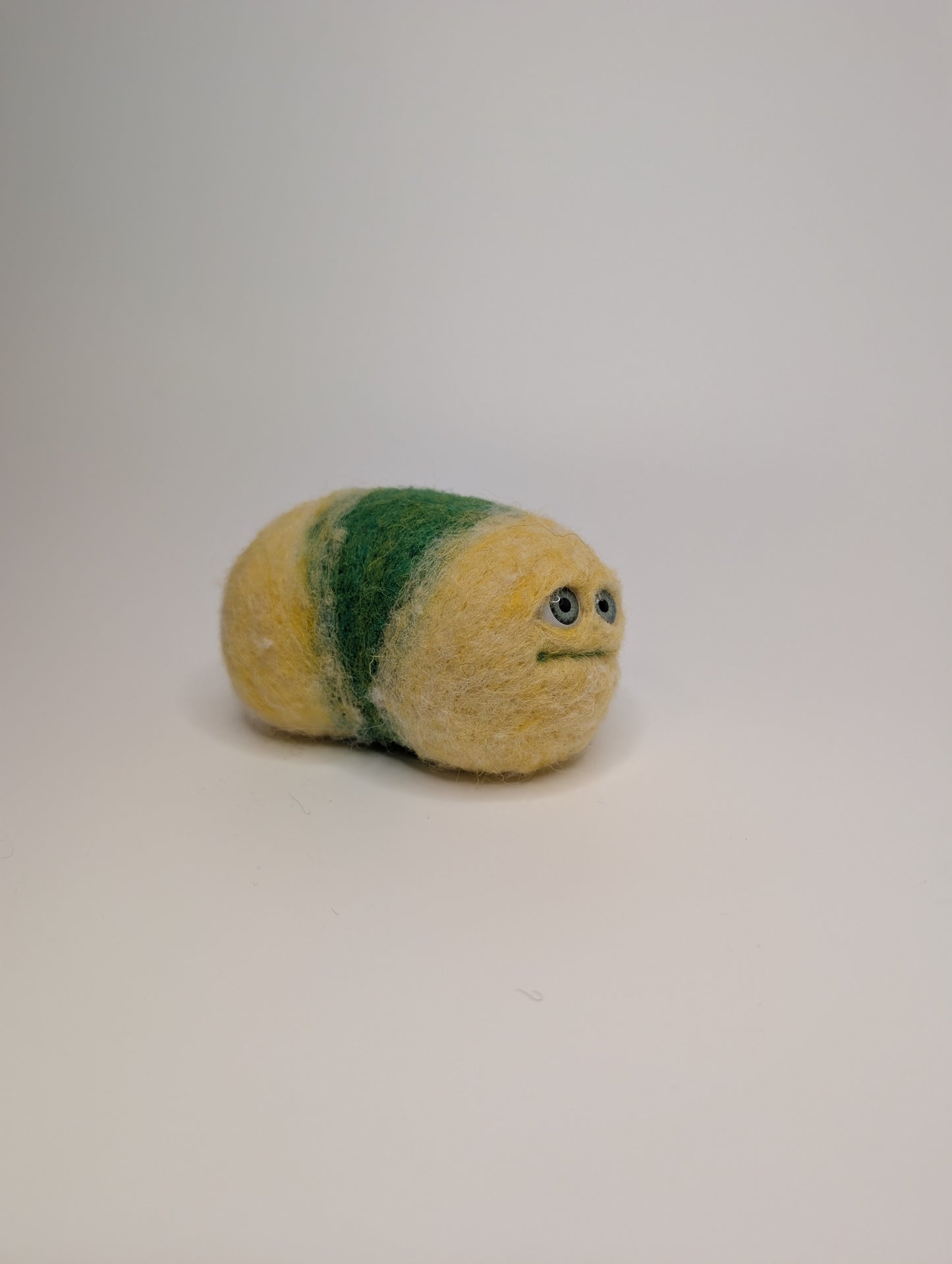 Needle Felted Yellow Worm