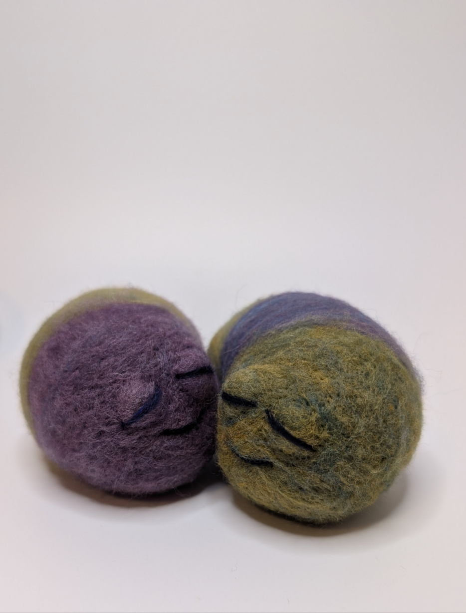 Needle Felted Cute Sleepy Worms