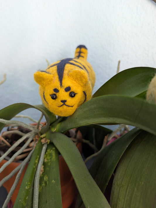 Needle Felted Tiger Worm