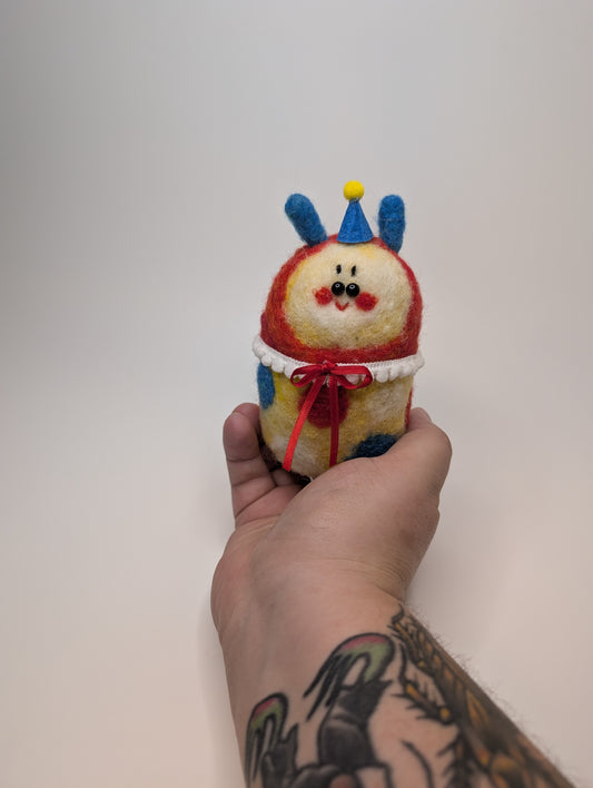 Needle Felted Clown Worm