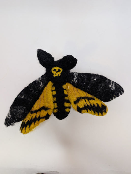 Needle Felted Death's Head Moth