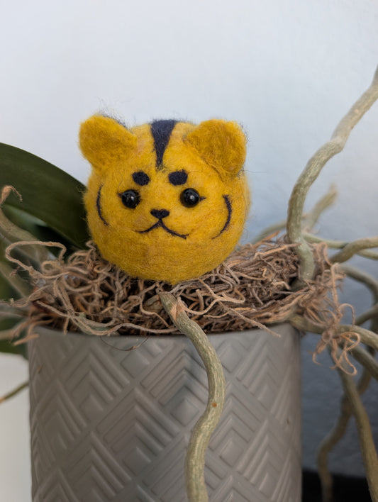 Needle Felted Tiger Worm